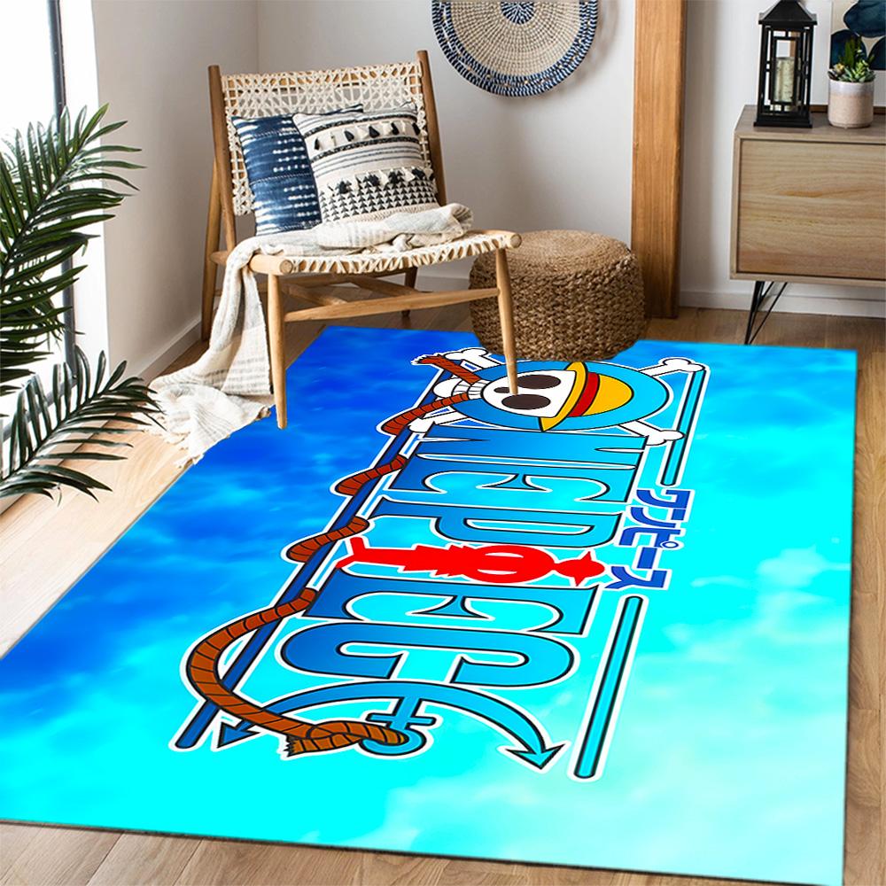 One Piece Luffy Themed Anti-Slip Rugs - Polyester Home Decor, Suitable for Bedrooms, Living Rooms, Doorways, Studios, and Decorations