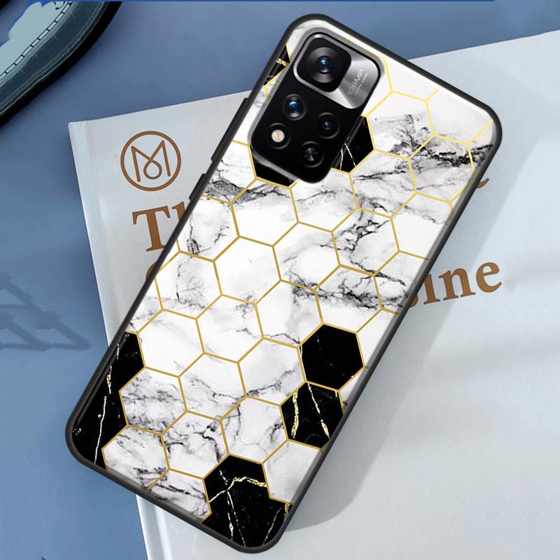 Marble Geometric Case For Xiaomi Redmi 13C 10C 12C 14C Redmi Note 14 13 Pro 12 11 9 10 9S 10S 11S 12S Cover