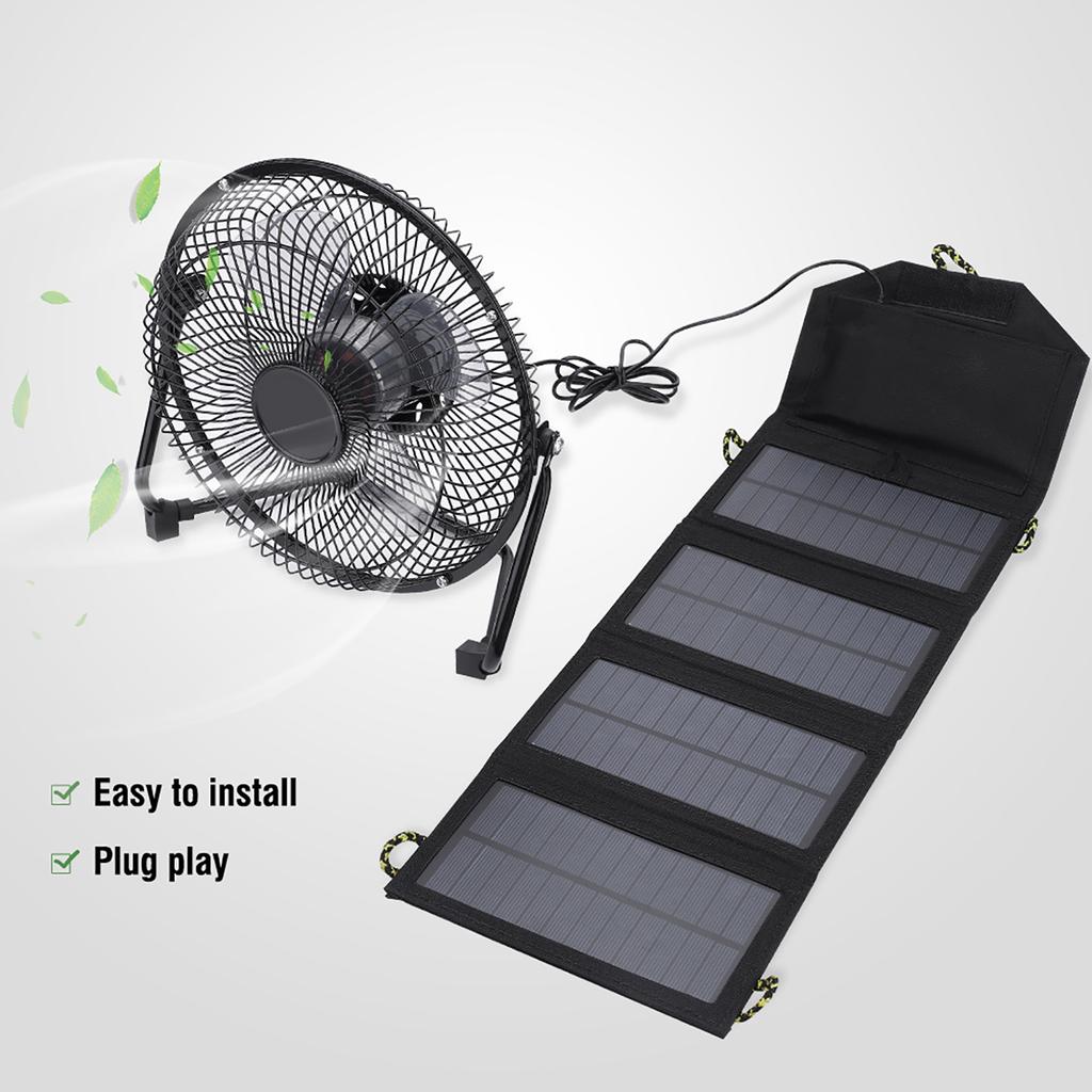 7W 5.5V Outdoor Camping Solar Power Folding Bag Phone Charger with Cable