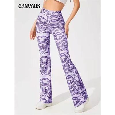 Spring Summer Women's Pants Water Wave Yoga Casual Pants Flared Pants