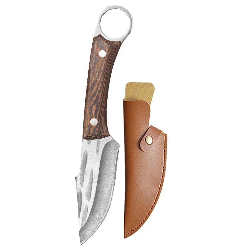 

Professional Chef Knife Hand Forged Knife Meat Cleaver Butcher Knife Stainless Steel Kitchen Knife with Chicken Bone Scissors 5 inch