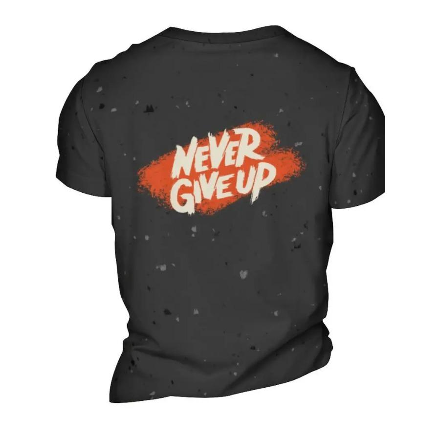 lus Size Mens Graphic Short Sleeve T-Shirt - Relaxed Fit, Crew Neck, Slight Stretch, Patterned Polyester Top for Outdoor Sport and Leisure