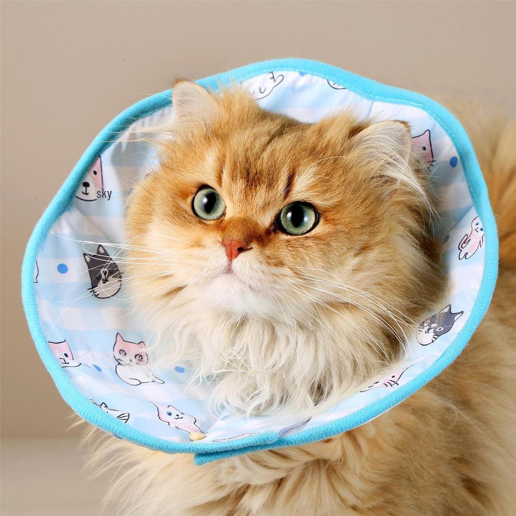 Pet Elizabethan Anti-Lick Collar for Cats & Dogs - Postoperative Neck Protection