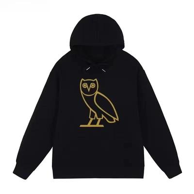 Modetrend Y2K Herren- und Damen-Baumwoll-Übergrößen-Hoodies Drake Duck Album Ei Rap Hip Hop Einfaches Eulenmuster Hoodies Sportbekleidung