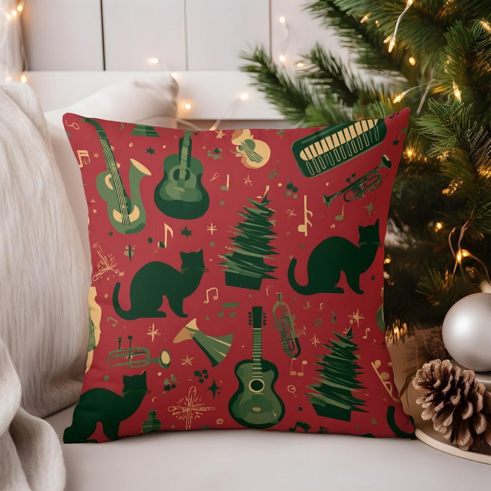 Home Decor Stylish Deer Head Art Printed Pillow Cover Pattern Cushion Cover Suitable for Sofa Bedroom Car Pillow Cover