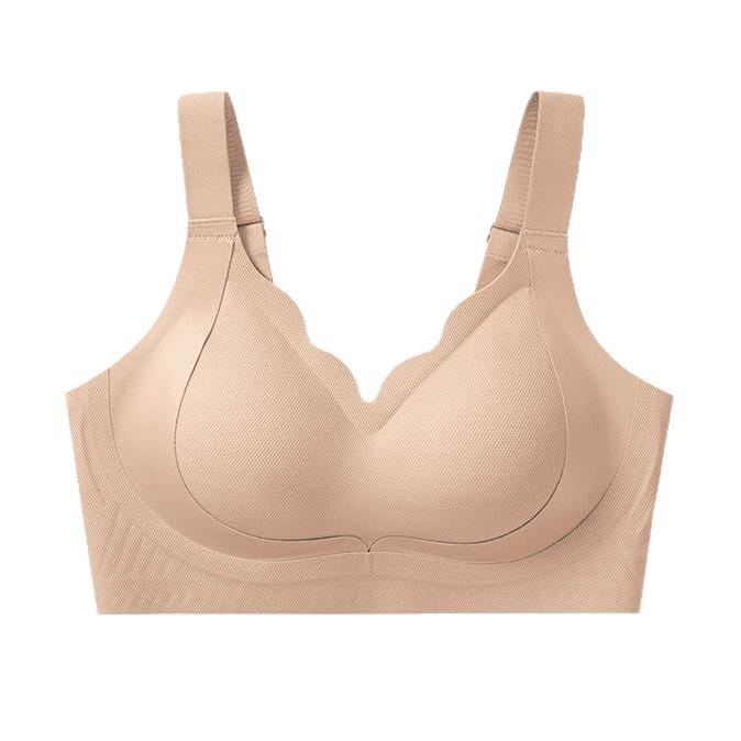 Douyin seamless underwear big breasts show small beauty back full cup anti-sagging collection of double breasts large size gathering bra