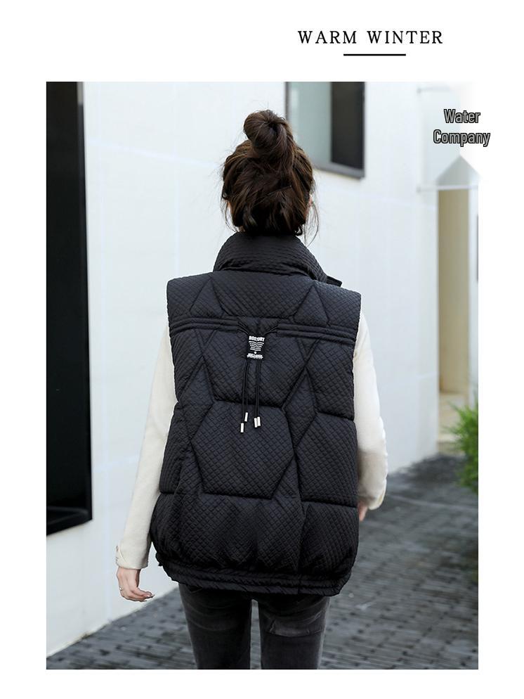 Dámská silná bavlněná vesta plus size - Hřejivá, módní a bez rukávů pro podzim/zimu