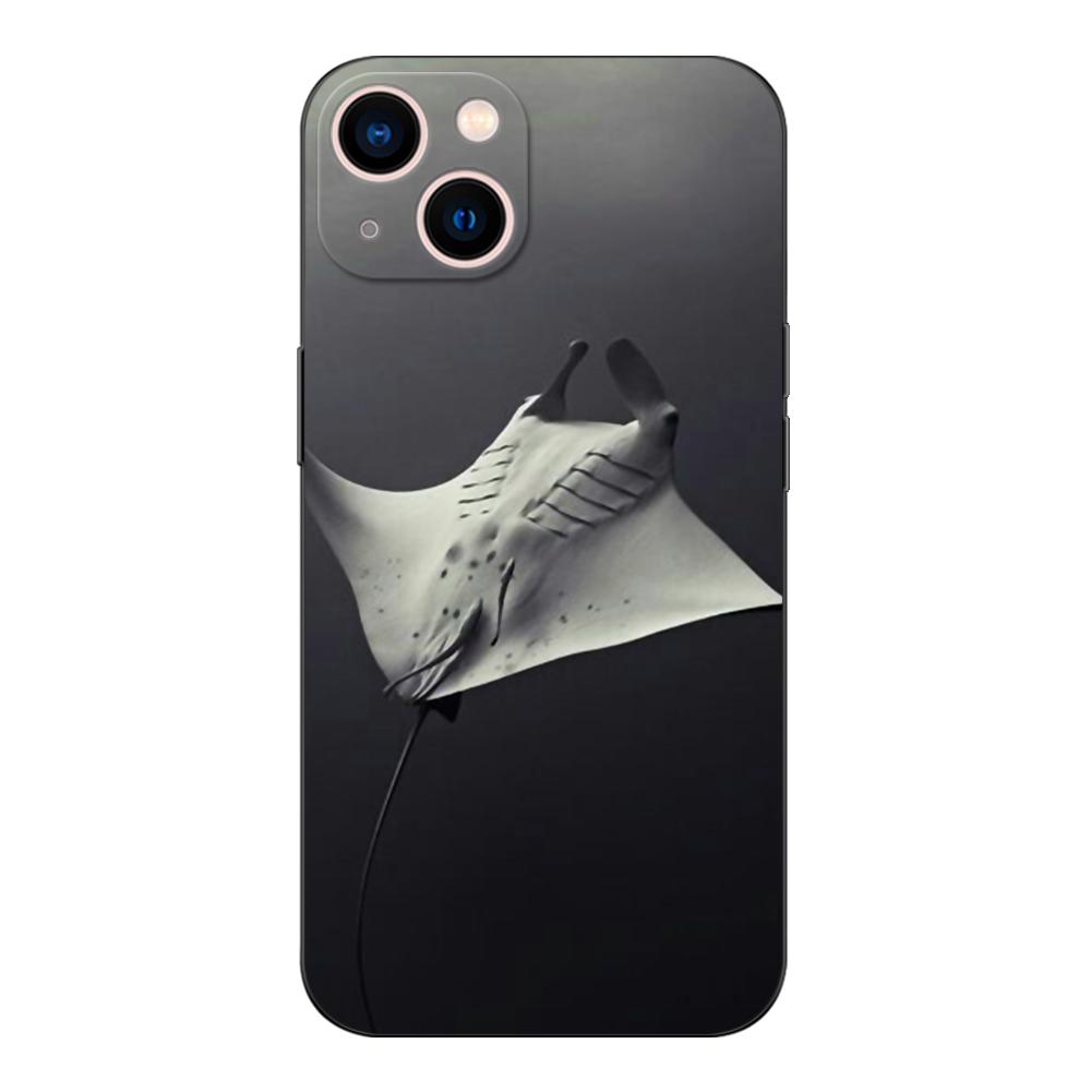 Black Tpu Case For Xiaomi Mi 11i 5G Redmi Note 11 11S 11T Pro PLUS 4G 5G Cover Animal Manta Ray