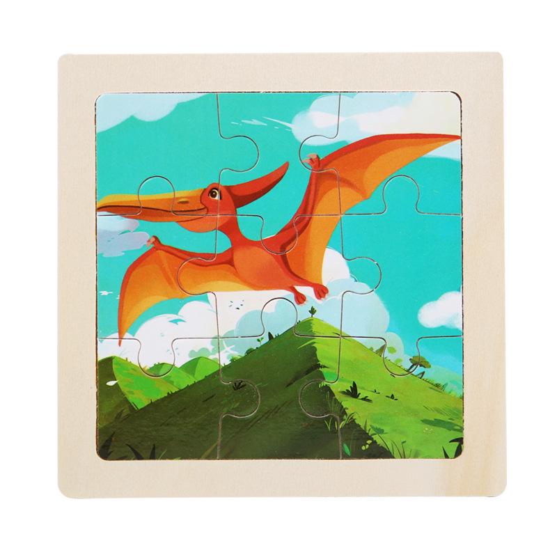 9-Piece Wooden Cartoon Animal Transport Jigsaw Toy for Early Education