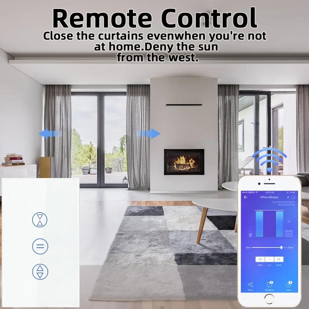 Tuya WiFi EU/US Smart Curtain Light Switch Touch Wall Control Waterproof With Voice Control Timing Works with Alexa Google Home