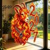 Christmas Glass Decoration Chinese New Year Window Stickers, 2027 Goat Static Clings, Electrostatic Film Reusable Lunar Xmas Decor for Home