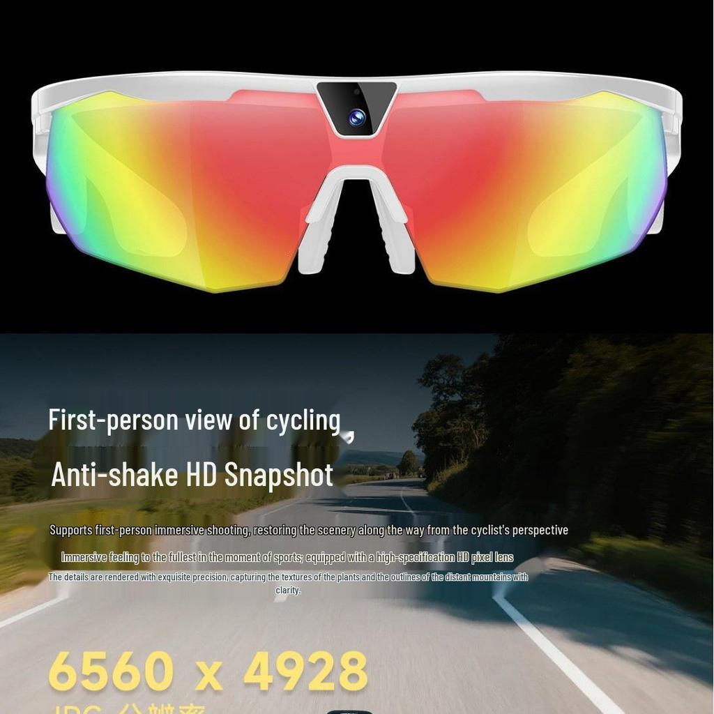 Cross-Country Cycling AI Smart Glasses: 800W Camera, Sports Video Recording, Audio Translation.