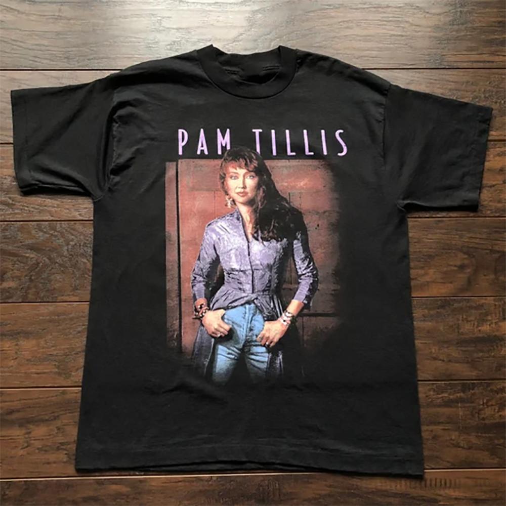

90s Vintage Western Pam Tillis Country Concert Black All Size Shirt Unisex T-Shirt XXL