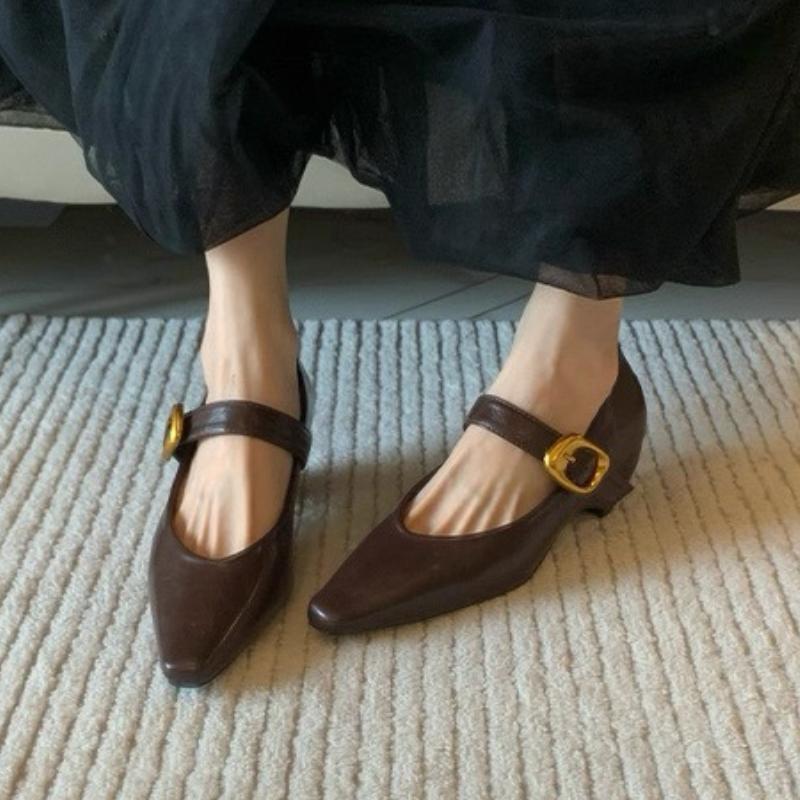 Pointed Toe Women Heeled Shoes Shallow Fashion Loafers Shoes Dress Autumn 2025 Casual New Trend Designer Luxury Chaussure Femme