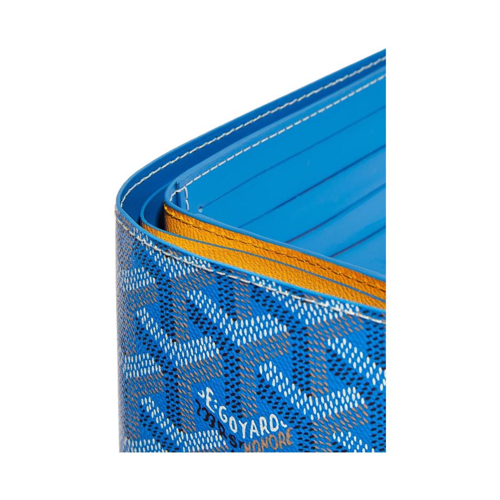Goyard Victoire Monogram Opvouwbare Canvas en Leer Portemonnee Unisex Portemonnee Zwart Blauw Groen VICTO8PMLTY