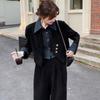 Elegant French Vintage Two Piece Set Women Autumn Spring Fashion Wide Leg Pants Outfit