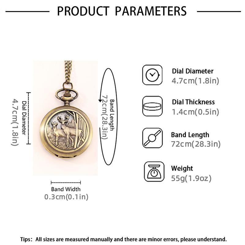 2pcs/set, men's Pocket Watches Men's Fashion Copper Quartz Pocket Watch & 1PC Vintage Luxury Golden Necklace, Give It To Someone You Love