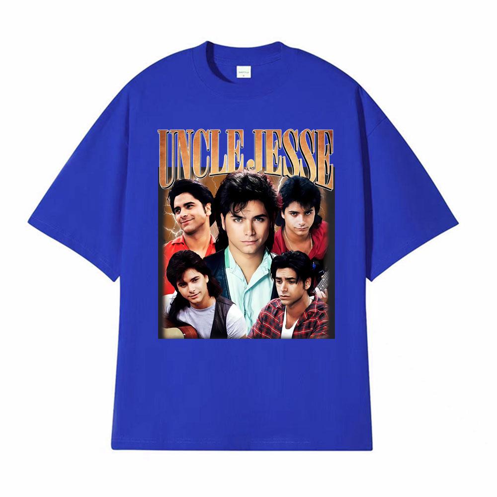 Uncle Jesse Full House Tribute Tee John Stamos 90s Vintage Tshirts for Men Women Gothic High Street 100 Cotton Comfort T Shirt
