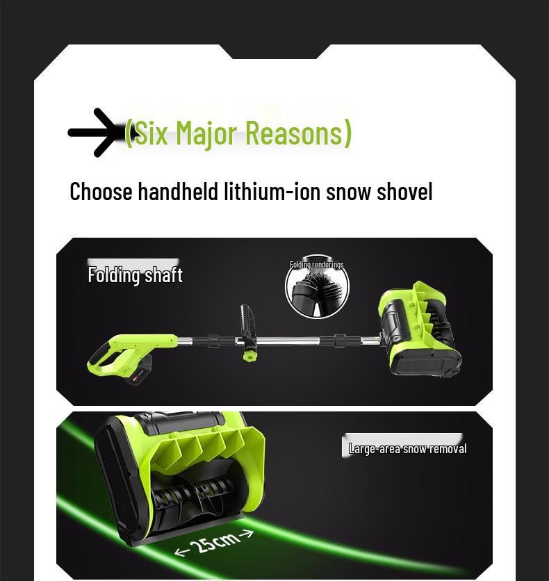 Foldable High-Power Rechargeable Snow Sweeper and Shovel