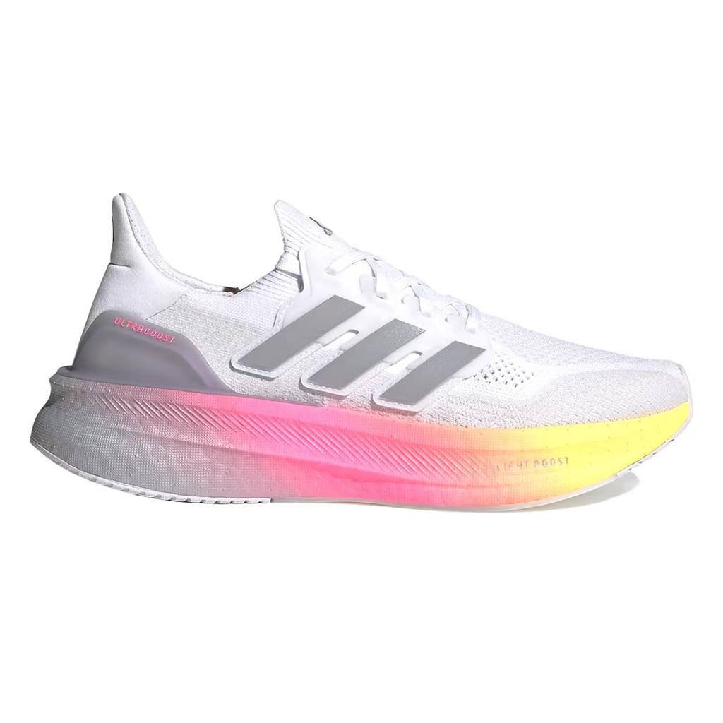 Adidas Ultra Boost 5 Running Shoes, Unisex Adult, NIT62, Footwear White/Glory Gray/Lucid Pink (ID8810), Size 26.5cm