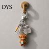 Students Backpack Charm Holding Book Highland Cow Keychain, Cattle Keyring Pendant, Handbags Keychain Decorative Charm, Back to School Gift
