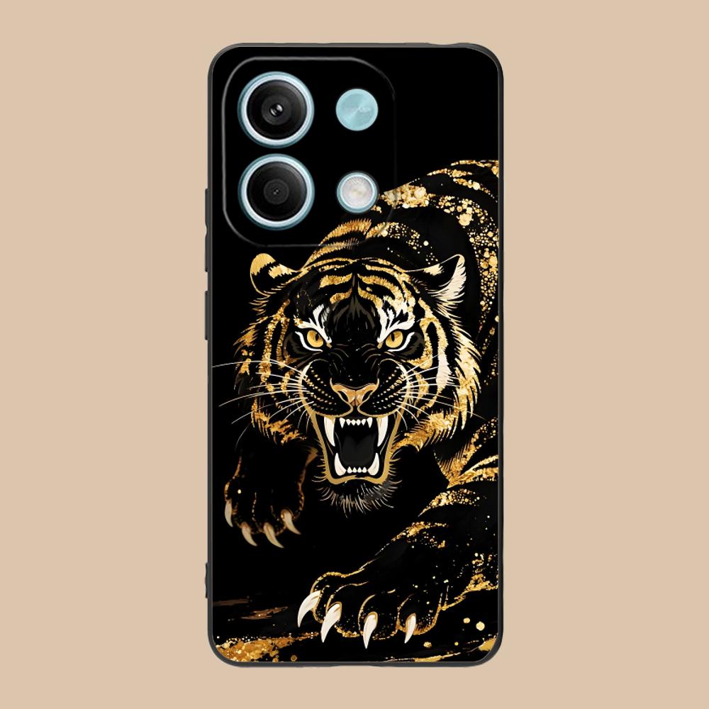 Tiger Neon Mobile Cell Phone Case for Xiaomi 15 14 13 12 Mi 11 T Ultra Lite Pro S X 5G Colorful Printing Cover Luxury Pretty