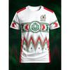 Men Mexico National Soccer Jersey Aztec Tribal Pattern 3D Print Short Sleeve Football Shirt Breathable Sport Fan Training Tops