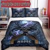 3pcs Duvet Cover Set (1*Duvet Cover + 2*Pillowcase, Without Core), Custom Name Batman Pattern Bedding Set, Home Bedroom Decor Gift