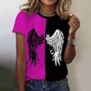 Fashion Wings 3D Print T-Shirts Women Summer O-Neck Short Sleeve T Shirt Harajuku Tops Y2k Casual Oversized Tees Female Clothing