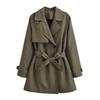Damen-Doppelreihiger Khaki-Trenchcoat - Hochwertiger Pendlerstil