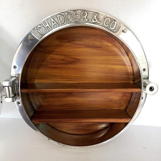 Heavy Canal Boat Porthole Window Ship Round Mirror Wall Home Décor Nickel Plated 40.64 Cm