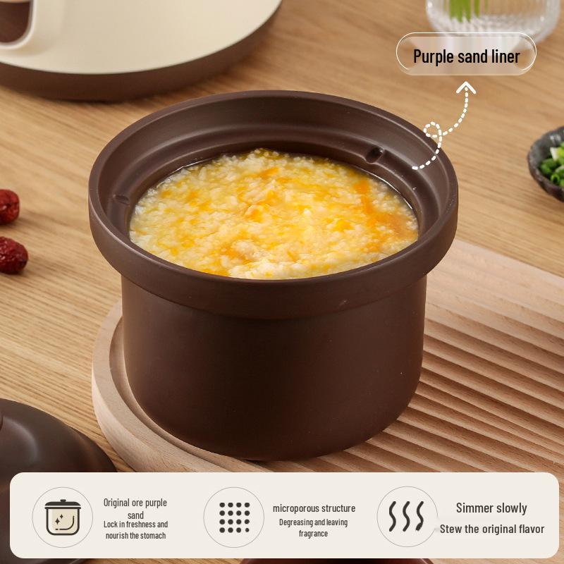 Carefully Selected Multifunctional Purple Clay Electric Slow Cooker: Automatic Soup, Stew, and Porridge Pot
