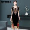 Summer Dress Cotton Silk Cool and Comfortable Mid-length Printed Dress Short-sleeved Ethnic Style Loose Casual Women's Dress
