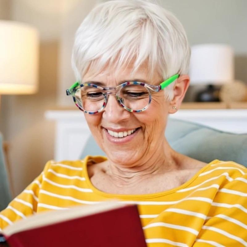 Fashion Colorful Double Beam Frame Frames Reading Glasses New Vintage Round Frame Anti Blue Light Presbyopia Glasses for Women