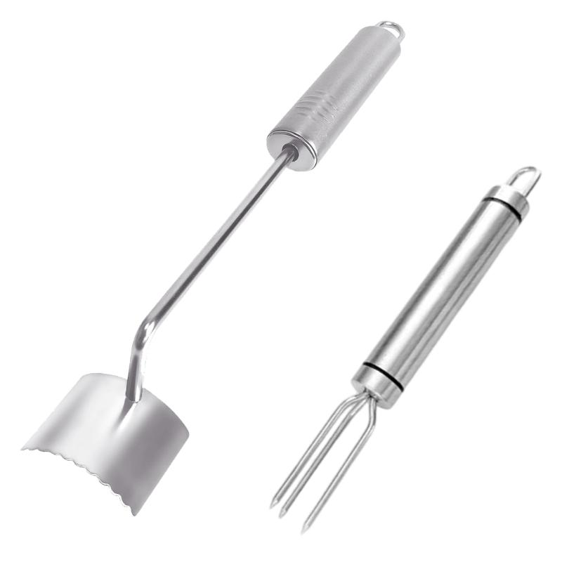 Steel Corn Peeler Sheller with Fork for Fast Corn Stripping Comfort Handle and Easy Cleaning Design Kitchen Gadget
