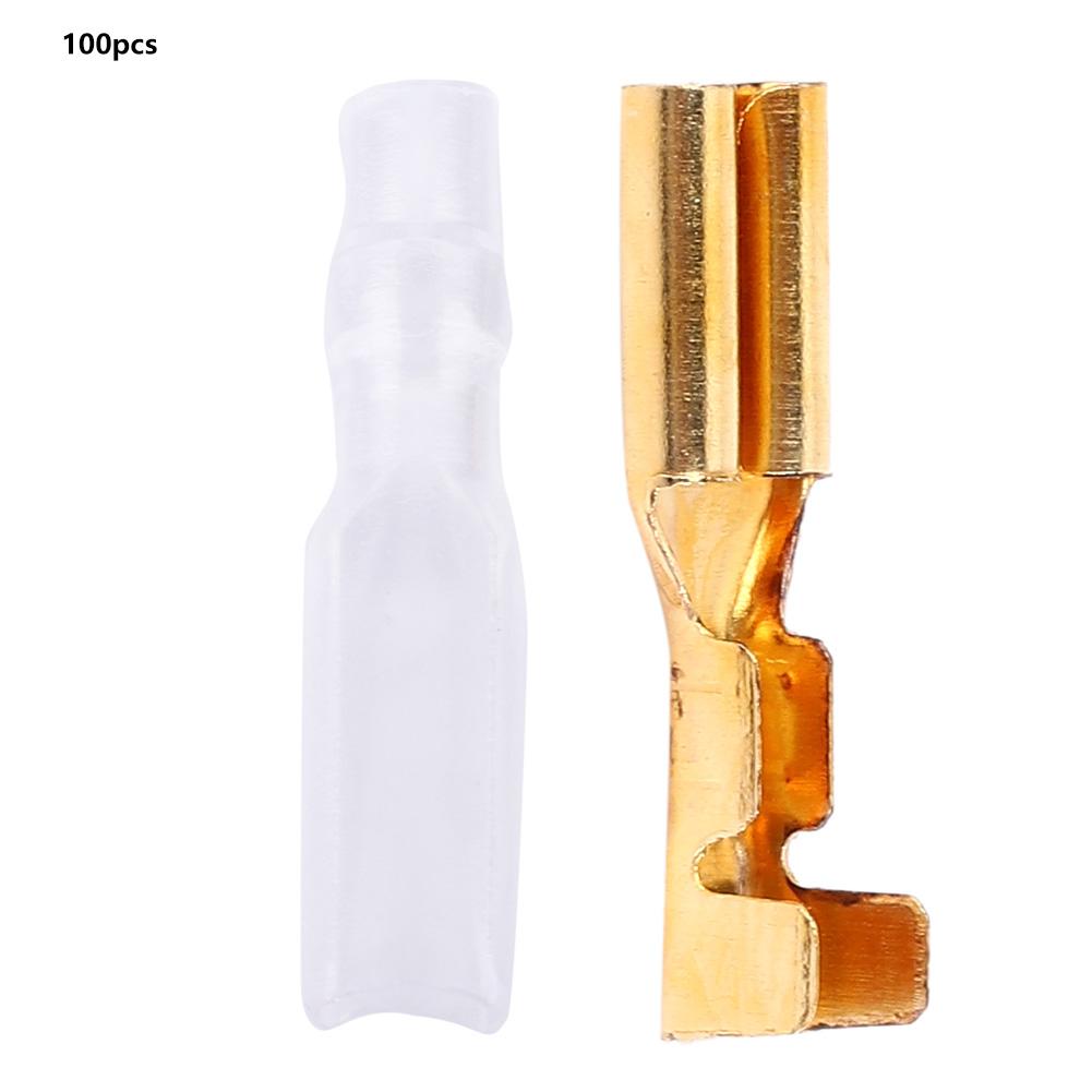 

100 пар обжимних клемних з’єднувачів 2,8 мм із золотою латунню для автомобільних динаміків. Набір з’єднувачів для електричних проводів