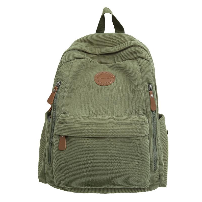 Zaino Grande Capacità in Velluto a Coste per Studente Universitario/Superiore Moda Casual Daypack da Viaggio
