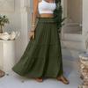 Gonna Lunga Maxi a Strati a Vita Alta da Donna con Elastico in Vita e Tasche Gonna Lunga Svasata per Uso Casual o Quotidiano