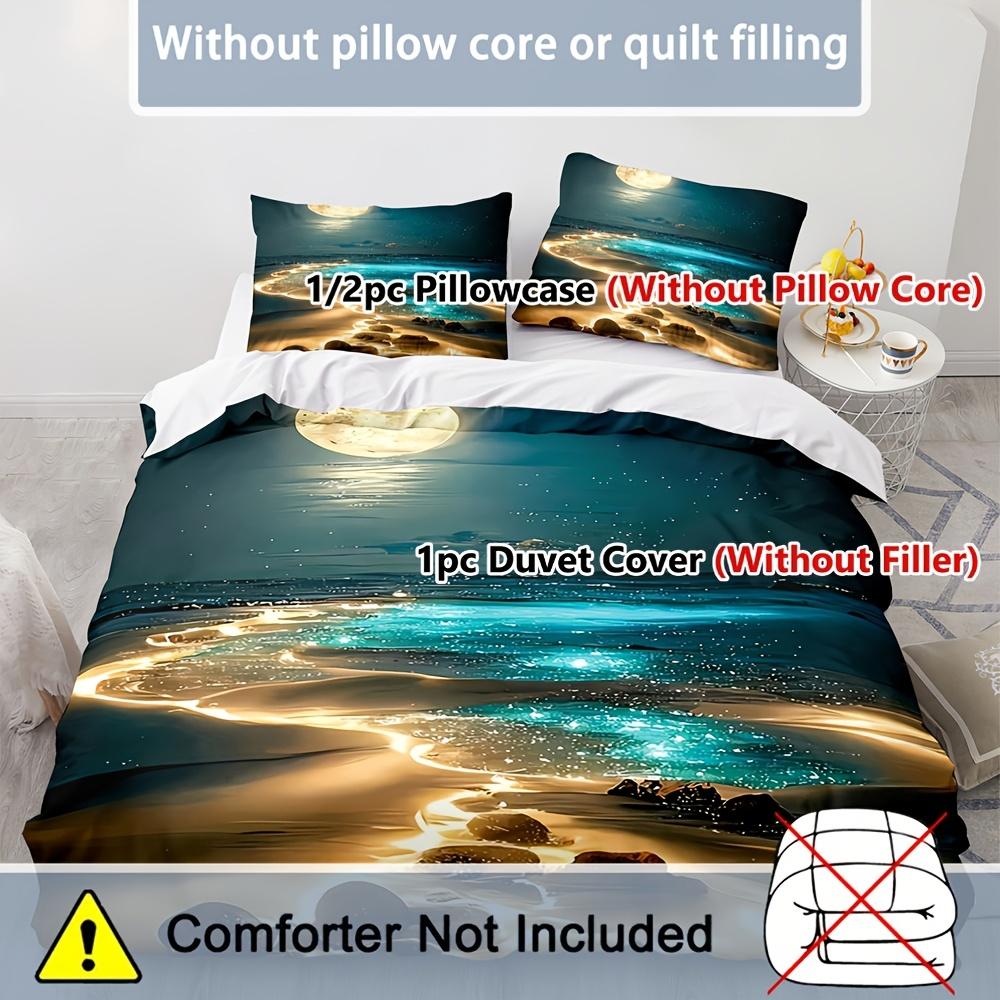 Comforter Beach Pattern Printed Bedding Set Soft Comfortable And Breathable +1/2 S Suitable For Bedroom Or Guest Room