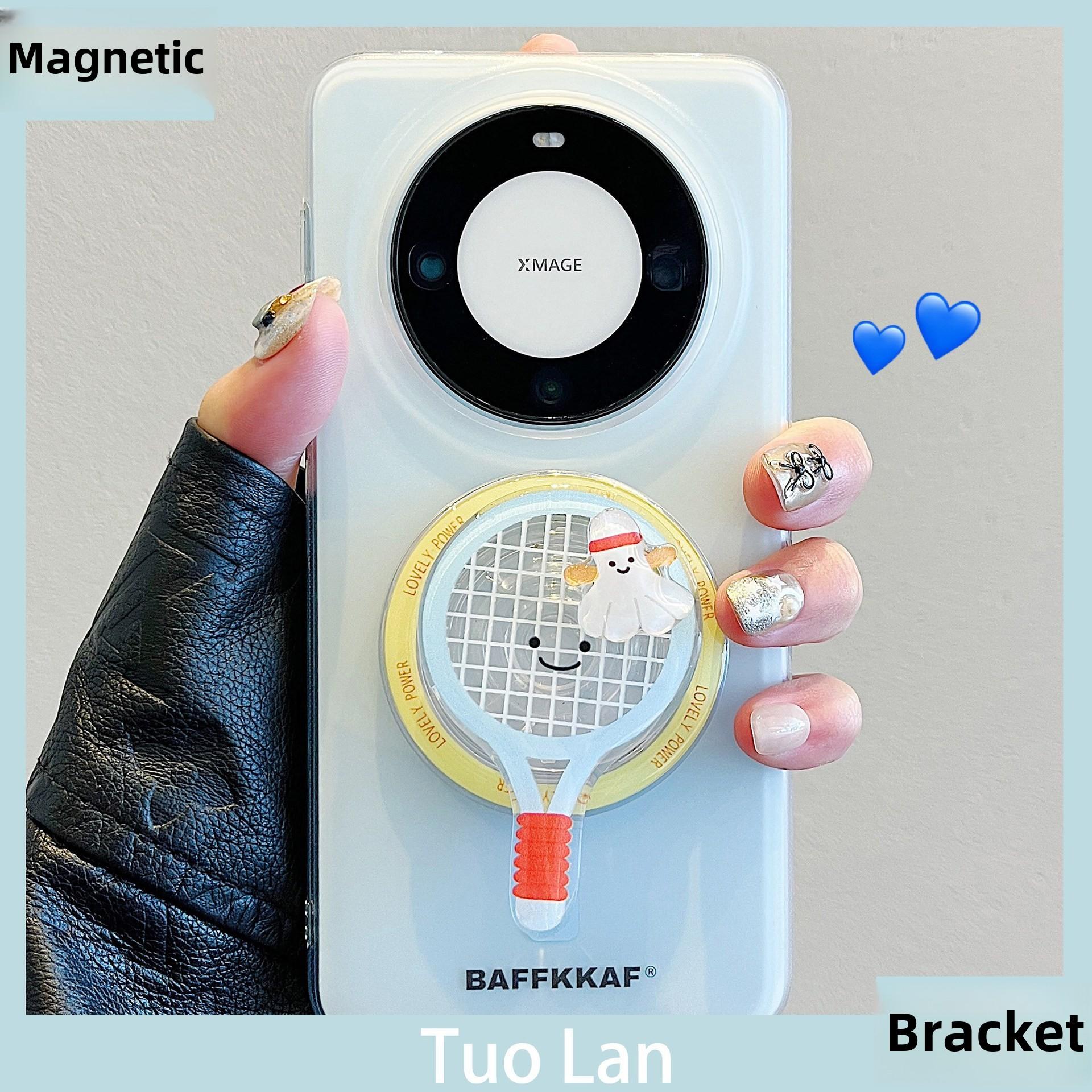 

Cute Rotatable Table Tennis Badminton For Magsafe Holder Magnetic Phone Grip Tok For Samsung Huawei Xiaomi Phone Case Stand
