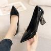 Pointed Toe Special Heel High Heels Women's Light Mouth Sexy Explosive Patent Leather Versatile Single Shoes