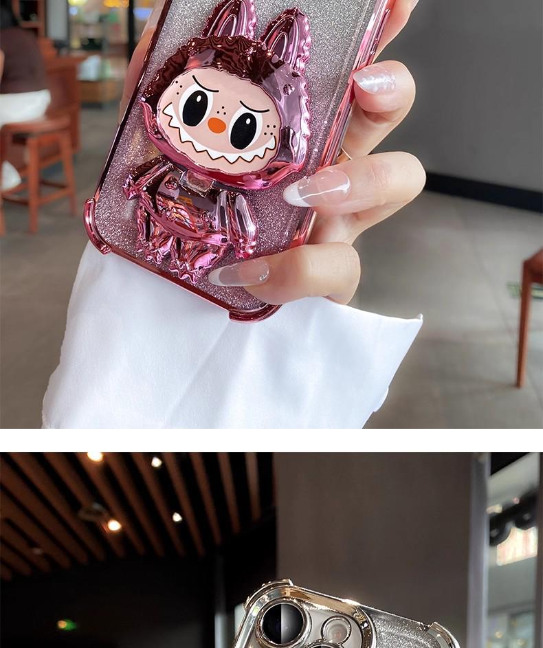 Suport tip oglindă pentru husă iPhone 17, Folie pentru lentilă iPhone 15 Pro Max, Rezistent la cădere iPhone 14, Desen animat iPhone 13, Design pentru femei iPhone 12