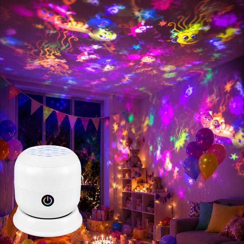 Led Starry Ocean Projection Light 360°Rotating Dynamic Night Light Usb Plug-In Creative Birthday Gift For Preferred Bedroom Lamp