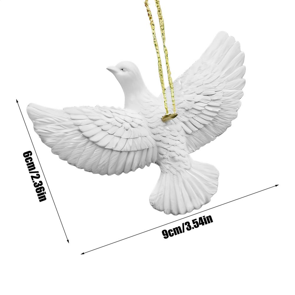 Cartoon Resin Peace Pigeons Handcrafted Christmas Ornament Pendant Holiday Tree Decor Festive Hanging Pendants Party Supplies