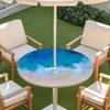 Outdoor Round Table Cover With Nature Print Waterproof Elastic Hem Patio Garden Deck