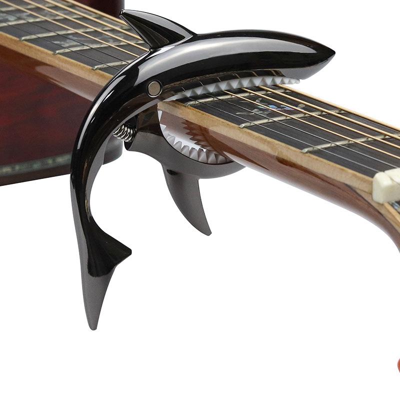 Metal Shark Acoustic Guitar Capo Clip Metal Clamp with Changing Strings Tools Wood Classic Electric Guitar Ukulele Universal