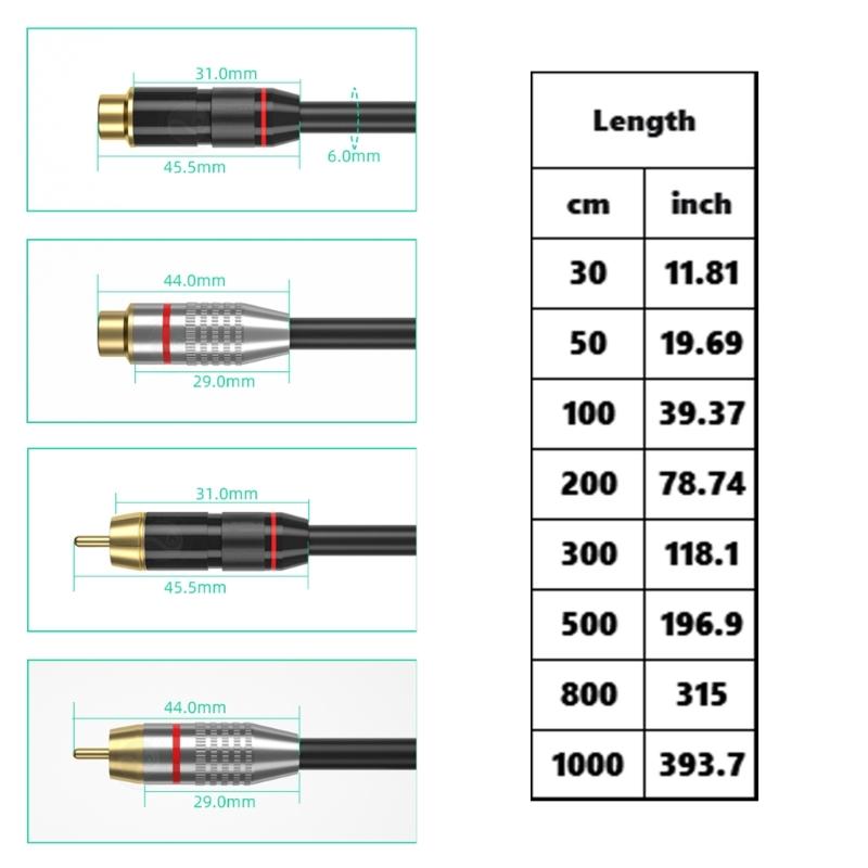 High Fidelitys Sound Extension Cable Sound Extension Cord Durability for Subwoofers, Amplifiers, HiFi Systems Wire