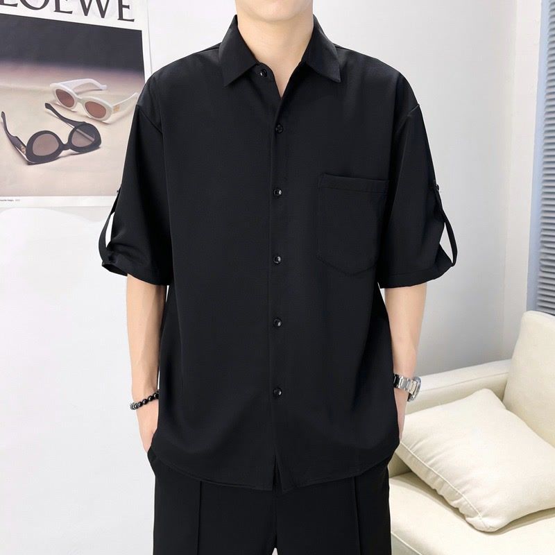 Japanese Retro Handsome Shirt Men's Trendy Short-sleeved Fashion Korean Style Loose Couple Design Sense