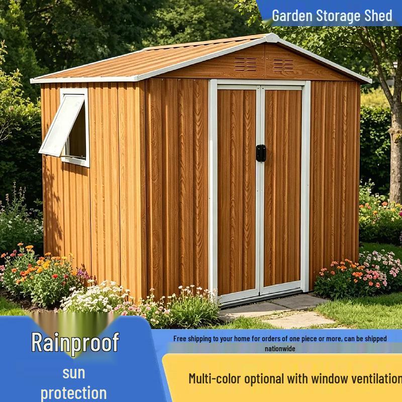 Movable Outdoor Sheet Metal Garden Shed and Storage Room