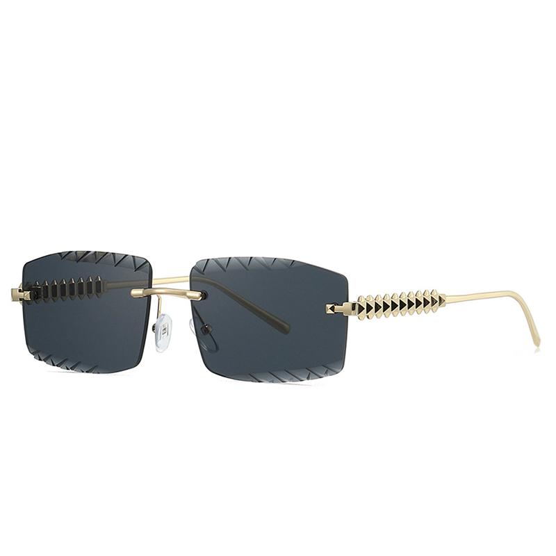 

2026 Luxury Fashion Brand Designer Sunglasses Women Rimless Vintage Trendy Elegant Shades Glasses New Party Travel Sunglasses
